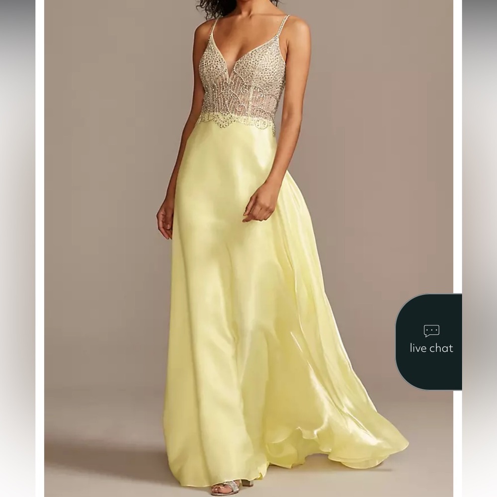 Elegant Yellow Evening Gown